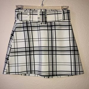 NWT Zara Plaid Belted Mini Skirt